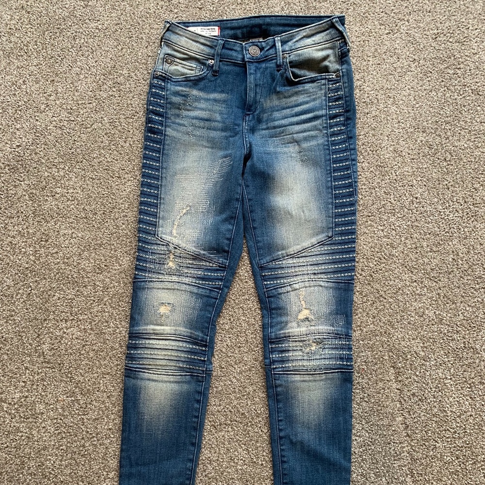 True Religion Jeans - Halle Mid Rise Super Skinny